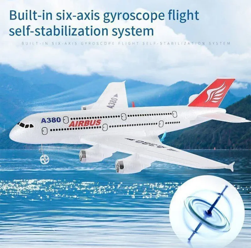هواپیما بازی کنترلی ناب سل مدل مسافربری شارژی ایرباس کد AIRCRAFT AIRBUS A380 با قابلیت پرواز