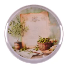 سینی دسته دار مهروز مدل 917 زیتون سایز 30×30 سانتی متر