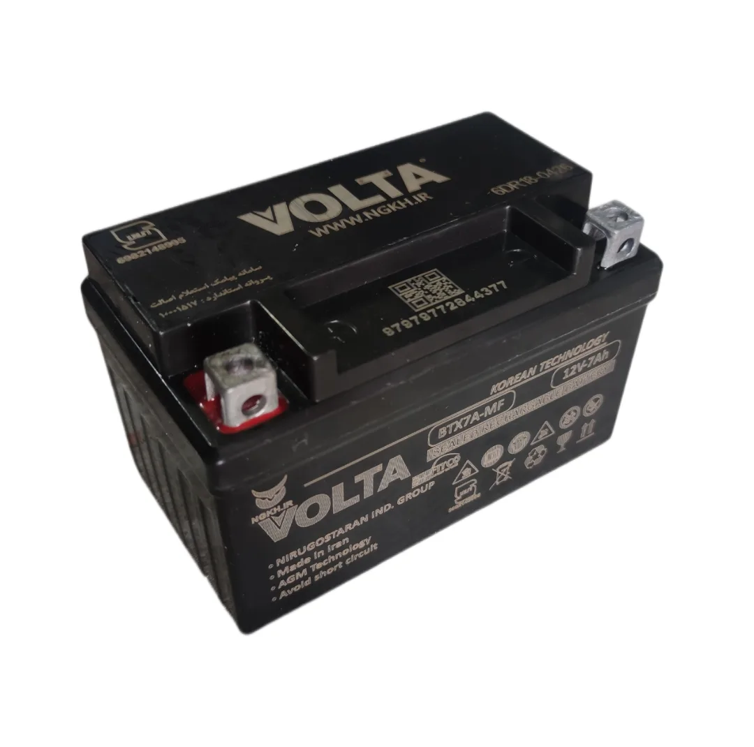 باتری موتورسیکلت 12 ولت 7 پهن ولتا مدل 12v7ahht