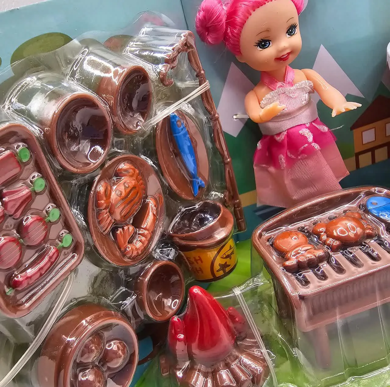 اسباب بازی ناب سل مدل دختر مفصلی بامزه به همراه اسب و لوازم پیک نیک کدCUTE AND FUN HORSE TOY NAAB001مجموعه 14 عددی