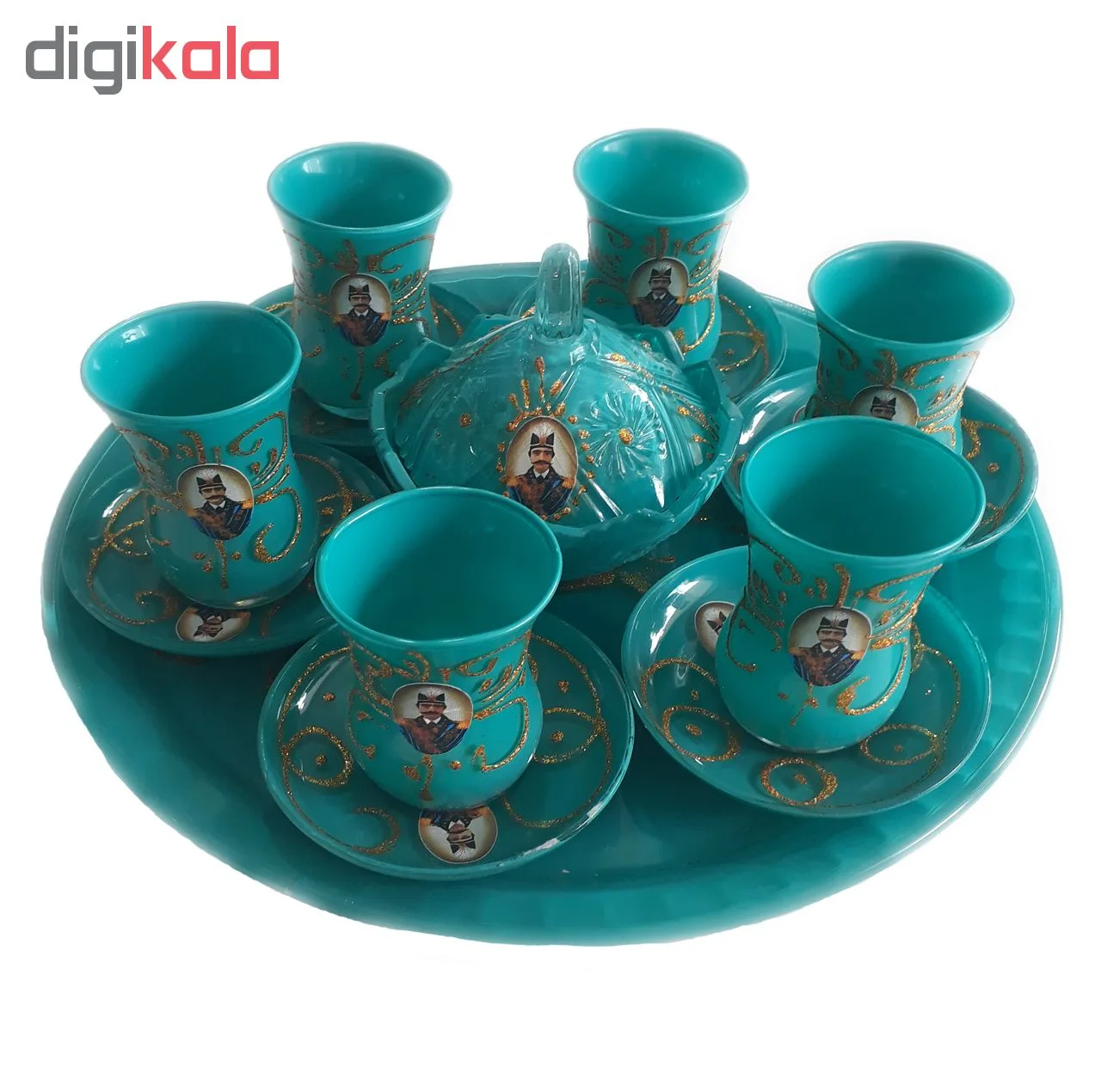 سرویس چای خوری 15 پارچه طرح شاه عباسی کد 1311