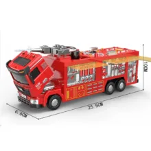 ماکت ماشین بازی ناب سل مدل آتشنشانی آبپاش موزیکال چراغ دار  fire fighting real waterpomp with light &sound با قابلیت آبپاشی واقعی