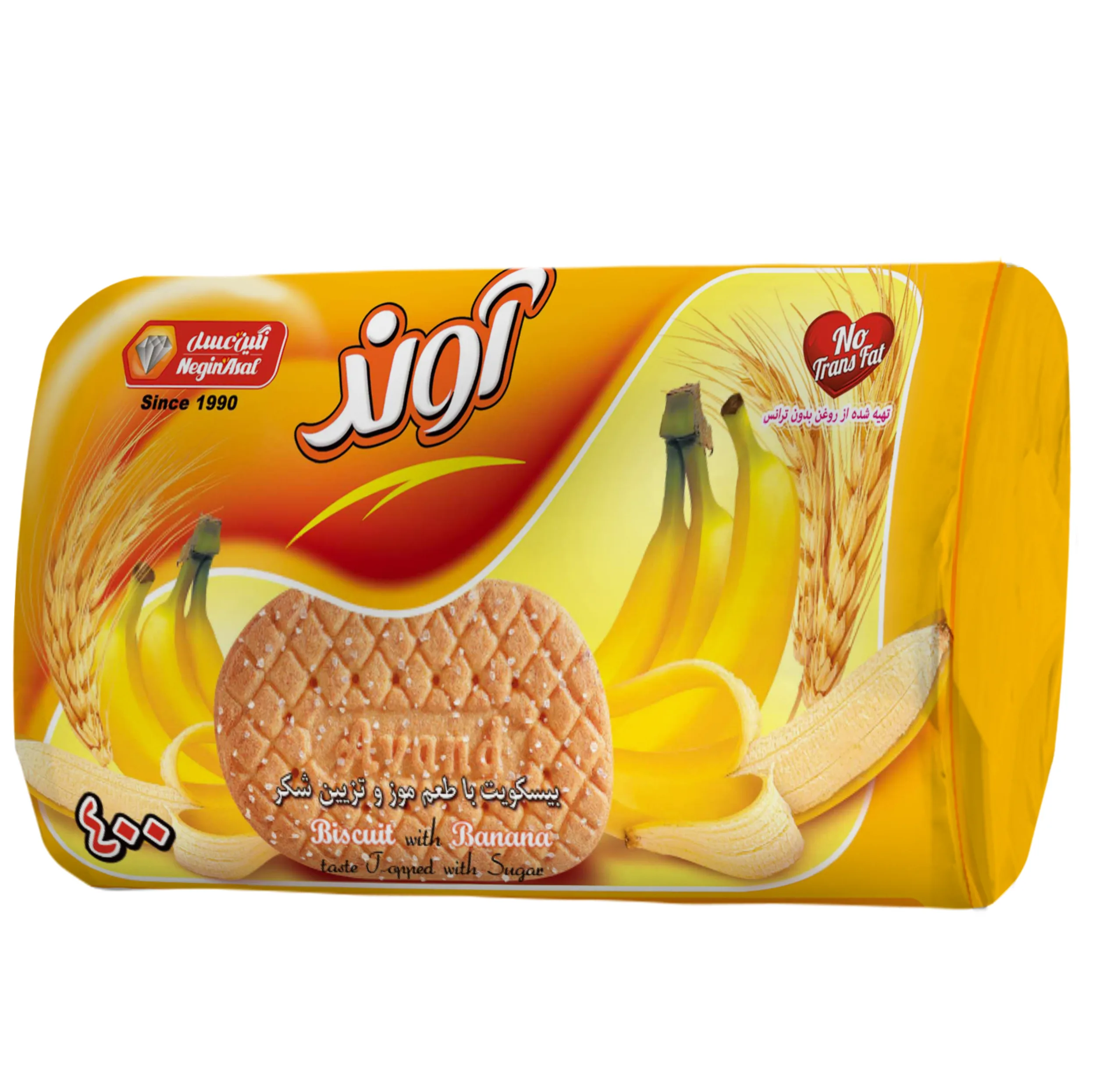 بیسکویت 400 آوند با طعم موز و تزیین شکر - 360 گرم