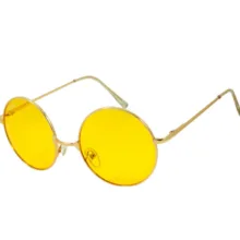 عینک آفتابی مدل Round Metal Yellow