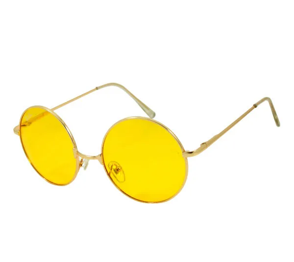 عینک آفتابی مدل Round Metal Yellow