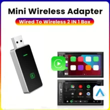 کارپلی و اندروید اتو مدل Wireless P7794 Carplay/Android Auto به همراه مبدل USB به USB-C