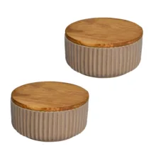 ظرف سرو و پذیرایی دردار بی‌وی‌کی طرح مجستیک کد 452732 مناسب سوپ‌خوری، زیتون‌خوری و دسرخوری، 2 عددی، قابلیت شستشوی دستی