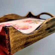 سینی چوبی مدل گل دار