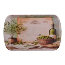سینی دسته دار مهروز مدل A-1003 زیتون سایز 25×39 سانتی متر