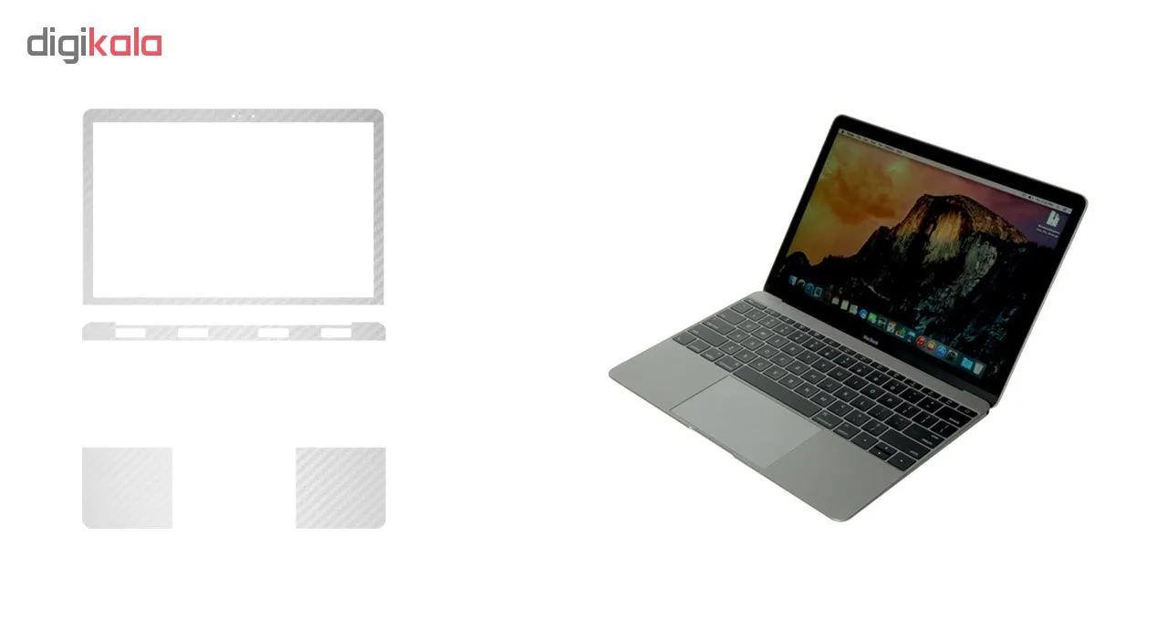 برچسب پوششی ماهوت مدل White Carbon مناسب برای لپ تاپ Macbook 12inch Retina