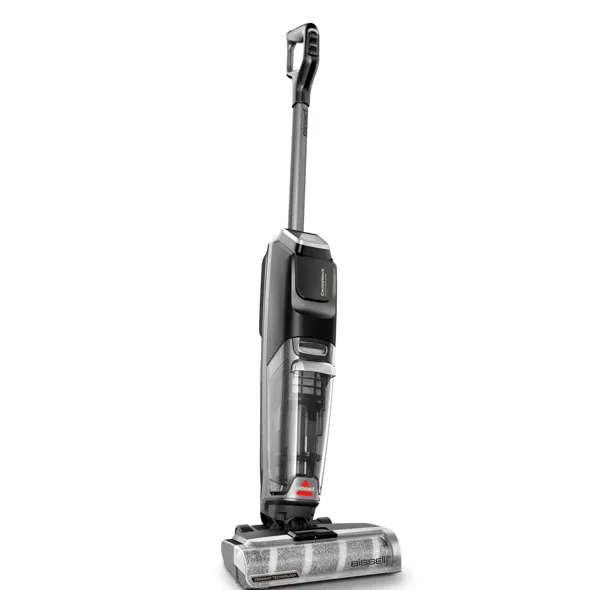 جارو شارژی عصایی بیسل مدل CrossWave OmniForce EDGE 4000E با باتری 2500mAh، توان مکش 31 AirW، سه حالت کاری PowerVac، PowerMop و Turbo، مخزن زباله 660 میلی‌لیتری، مخزن مایعات 440 میلی‌لیتری، برس خودتمیزشونده و فناوری ZEROGAP