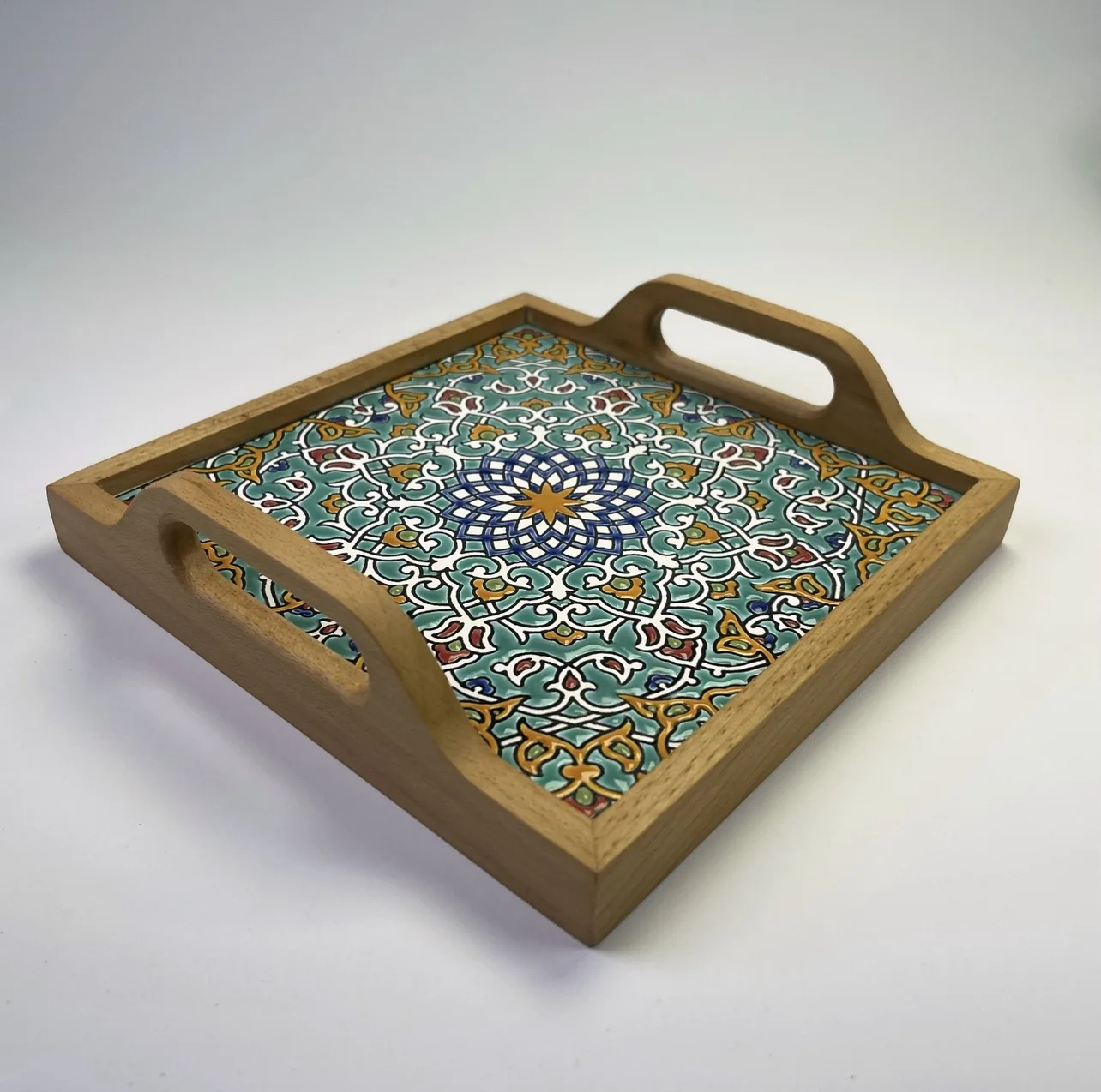 سینی کاشی کاری مدل هندسی کد 002