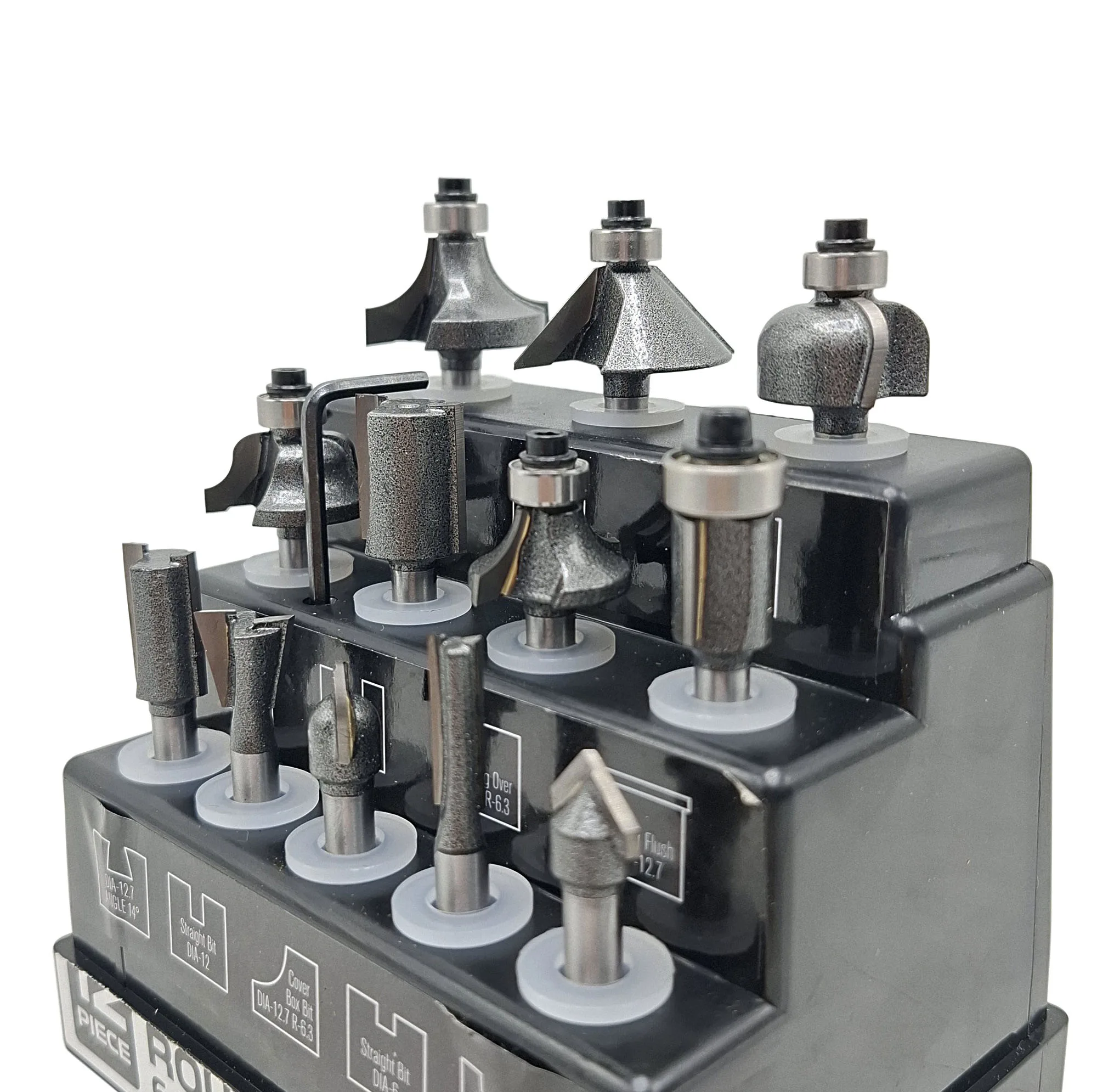 تیغ اوور فرز صنعتی پلاتینیوم مدل YP-SHEFT6MM مجموعه 12 عددی