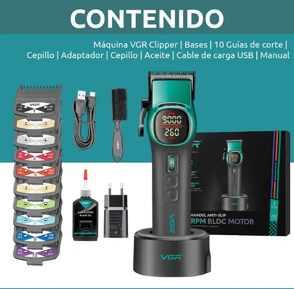 ماشین اصلاح موی سر و صورت شارژی وی جی ار مدل V-885C