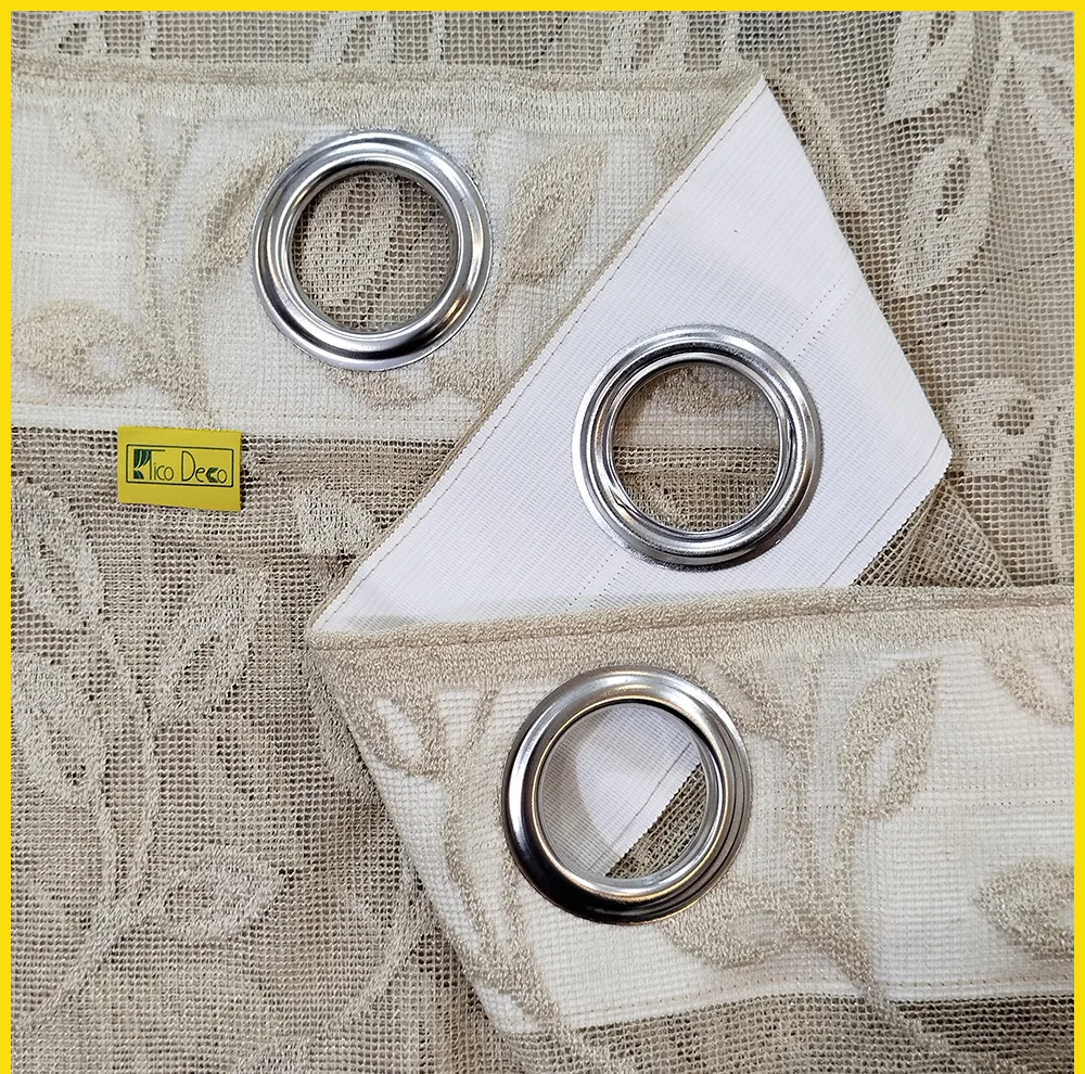 پرده پانچ تیکو دکو مدل تور راشل کادکا طرح برگی دالبوردار سایز 280 × 225 سانتی‌متر مجموعه‌ 2 عددی