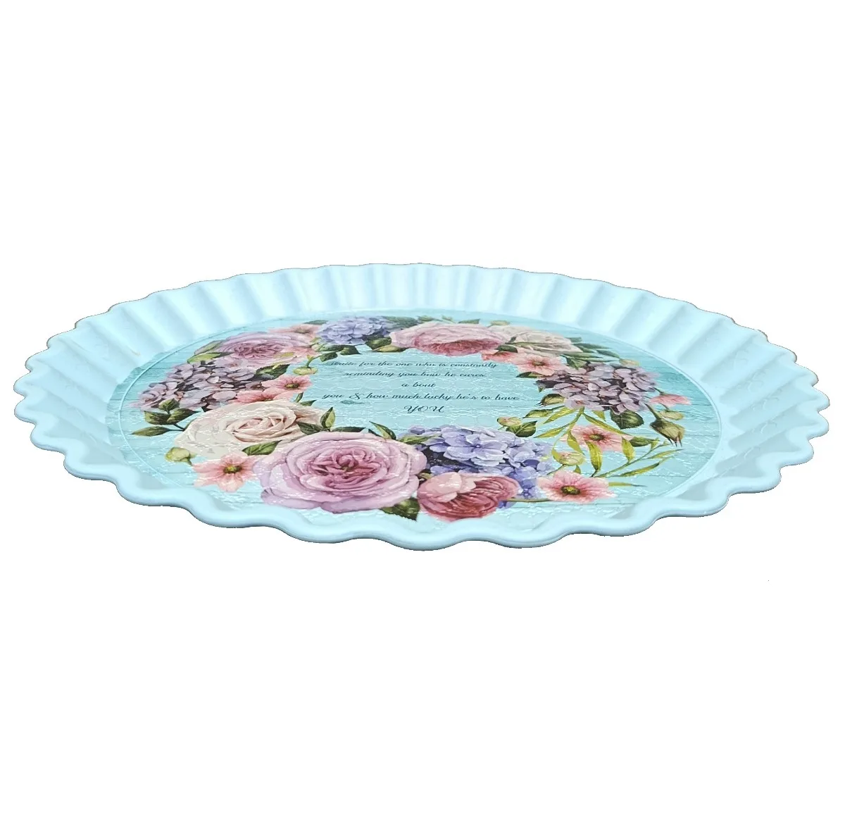 سینی بدون دسته مدل شقایق سایز 34*34 سانتی متر
