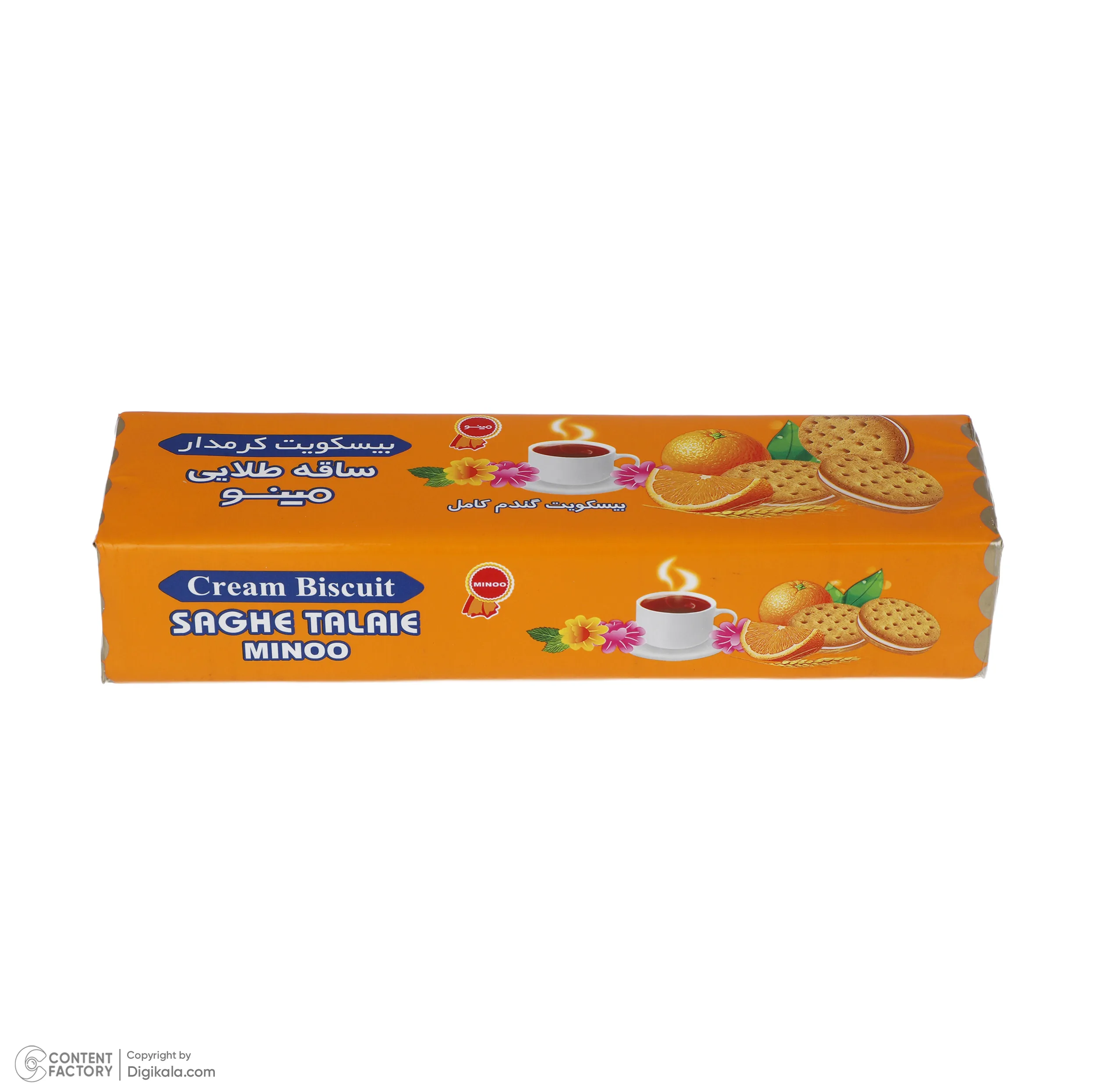 بیسکویت کرمدار ساقه طلایی با طعم پرتقال مینو - 192 گرم