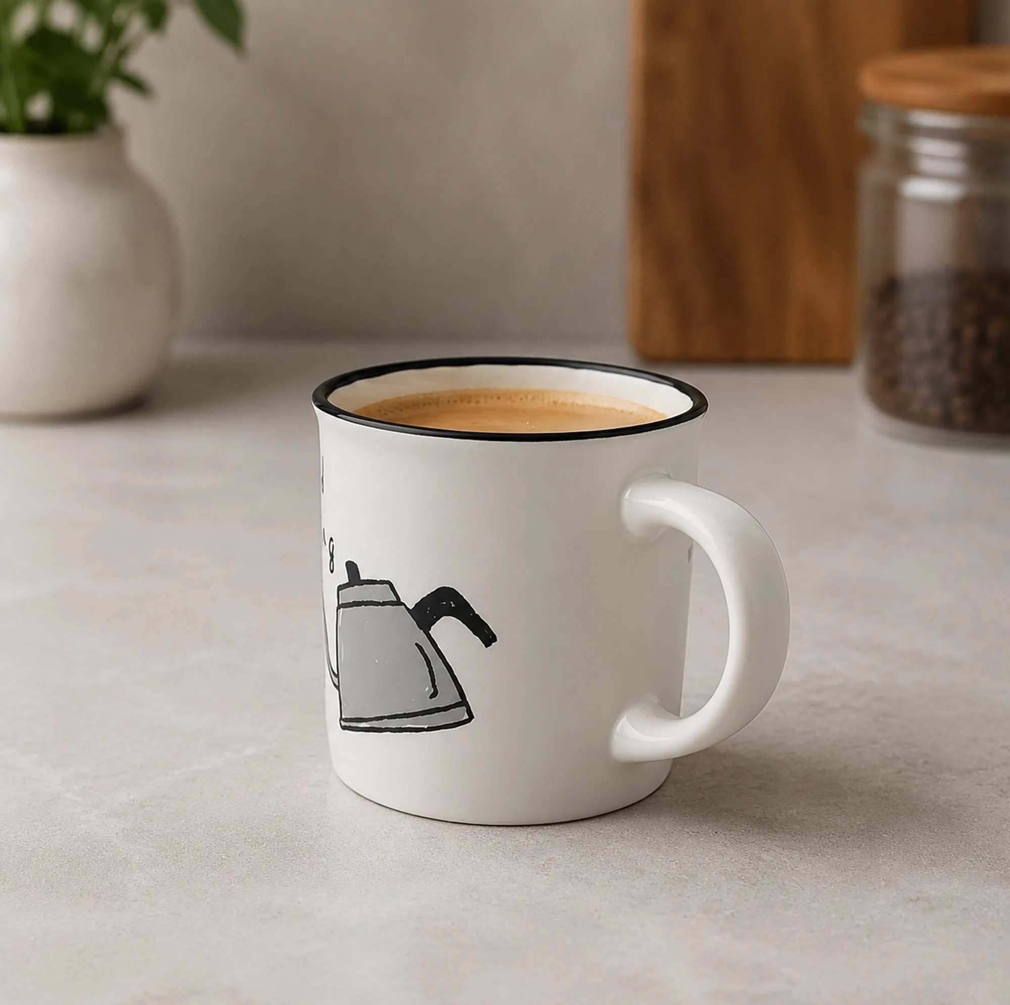 ماگ سایدا طرح کافی مدل Coffee time مجموعه ۴ عددی