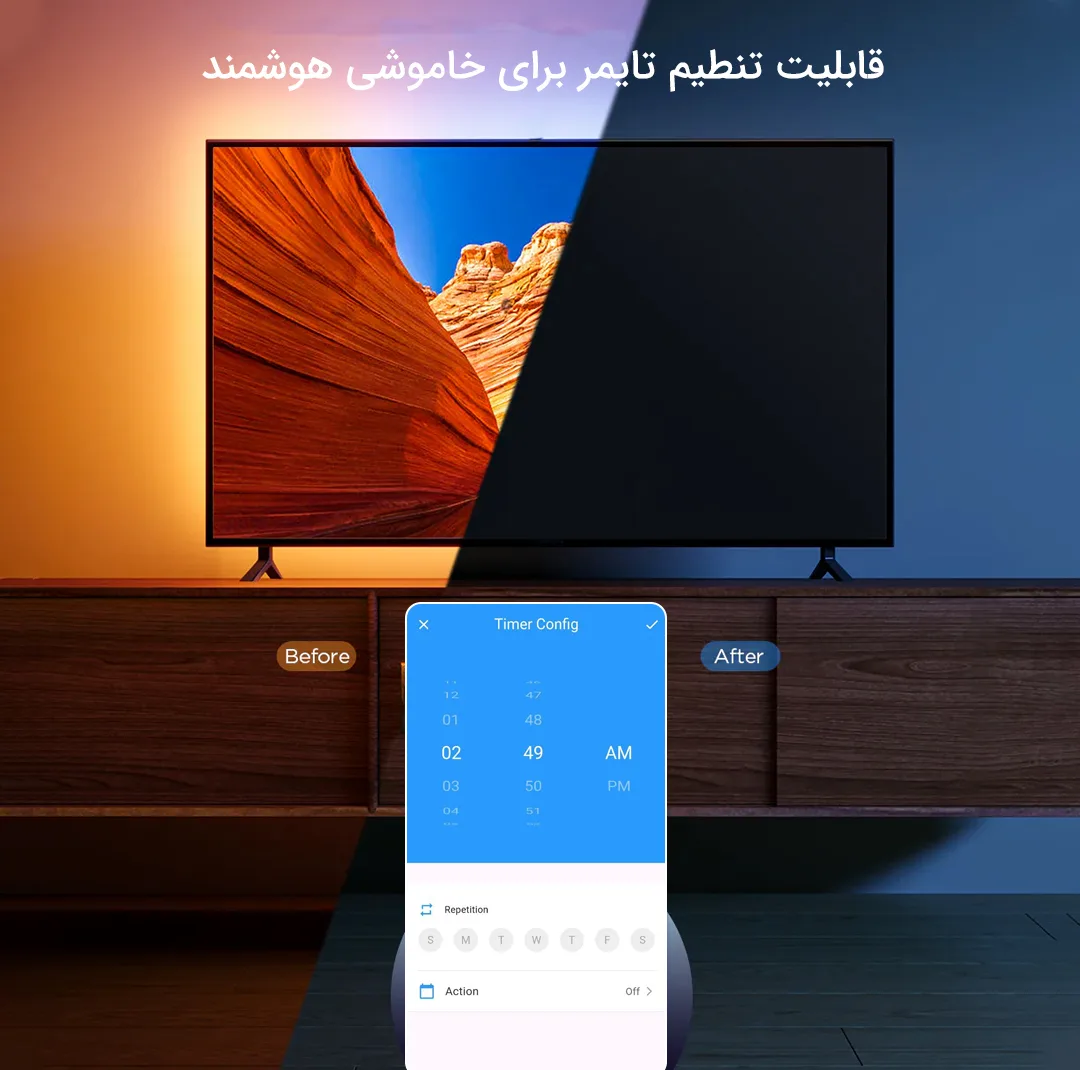 ریسه ال ای دی مدل RGB مولتی کالر بک لایت طول 3 متر