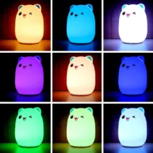 چراغ خواب کودک ناب سل مدل خرس کوچولو شارژی سیلیکونی BUD BEAR SILICONE LAMP