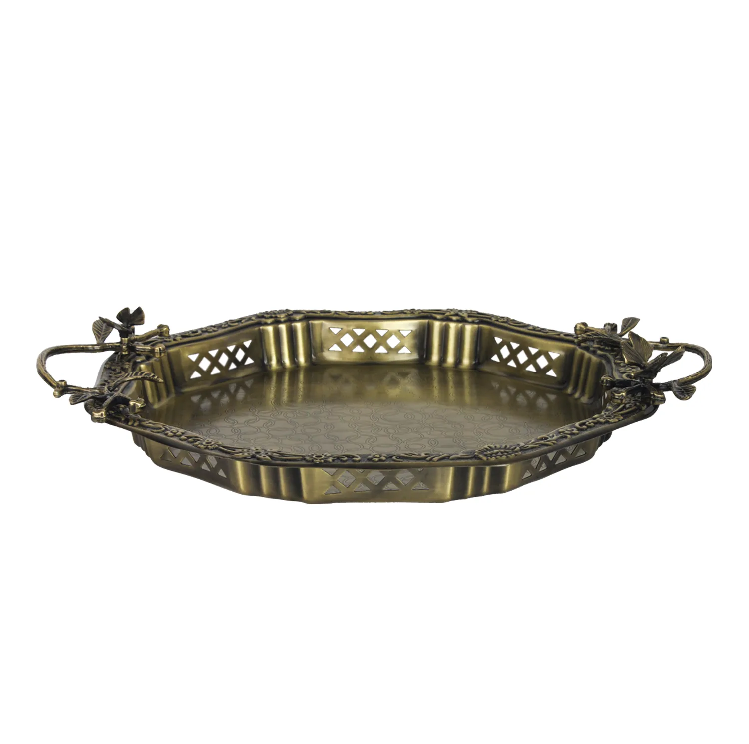 سینی دسته دار سالینو مدل پروانه  کد 6025 سایز 41x34 سانتی متر
