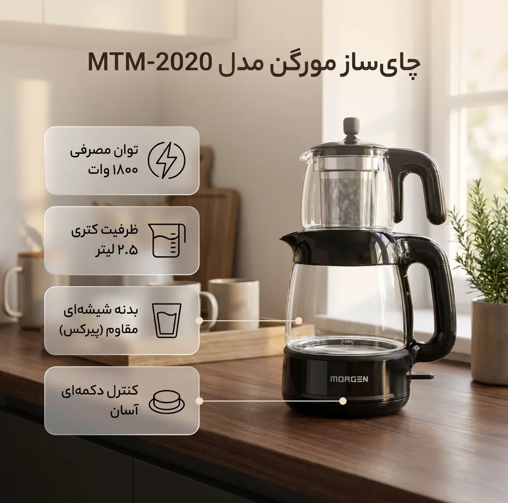 چایساز روی هم 1800 وات مورگن مدل MTM-2020