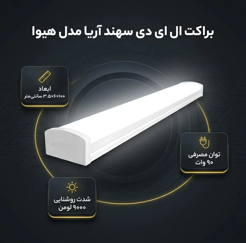 براکت ال ای دی 90 وات سهند آریا مدل هیوا کد nor-0037