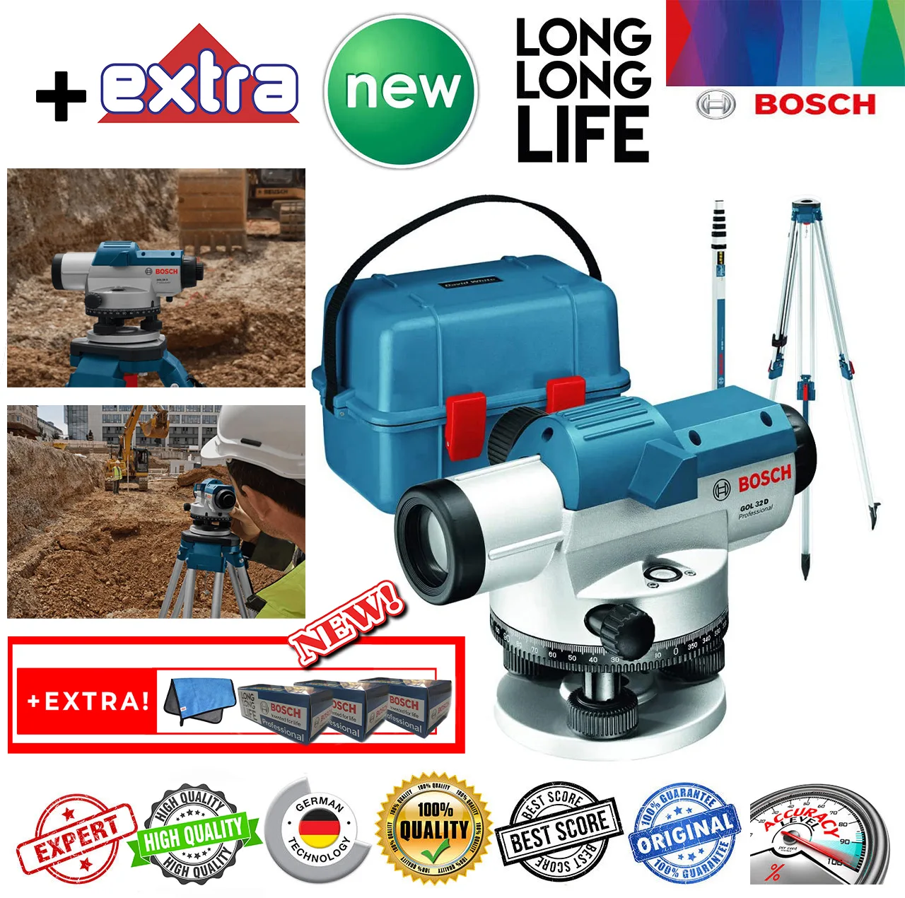دوربین ترازیاب بوش مدل GOL32 BT160 GR500