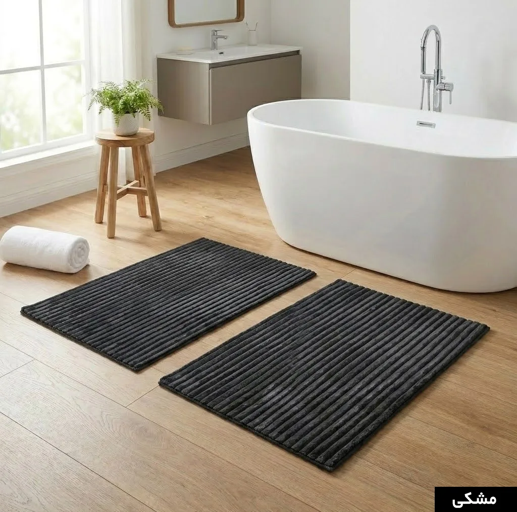 پادری وینوما مدل 4 لایه مخمل استرایپ سایز 50×80 سانتی متر مناسب برای فضای داخلی بسته 2 عددی