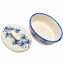 قندان سرامیکی مدل بیضی طرح برگ