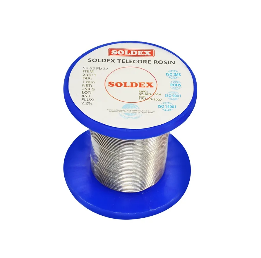 سیم لحیم سولدکس مدل SOLDEX Sn63 Pb37 وزن 250 گرم ضخامت 1.0 میلی متر