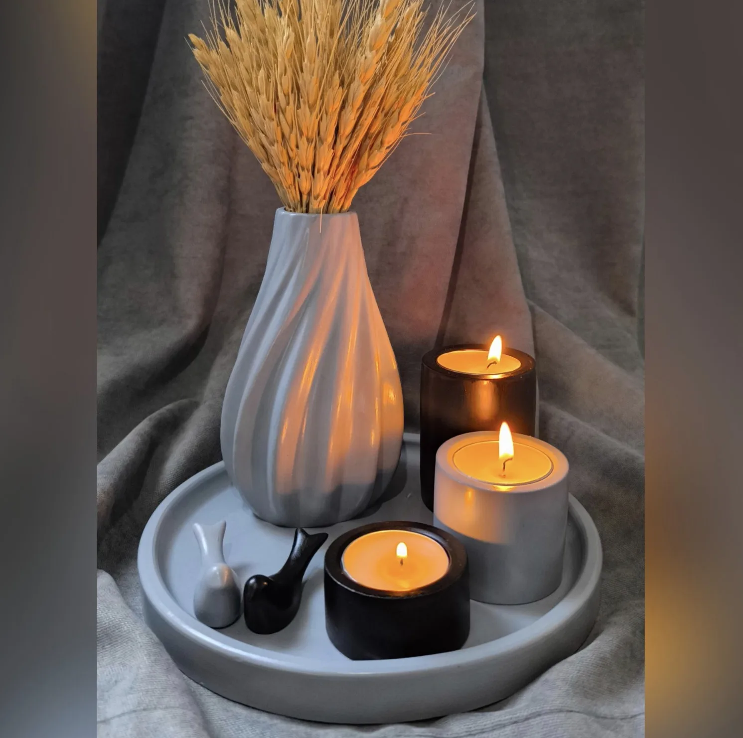 ست 5 تکه دکوری بتنی مدل کلاسیک