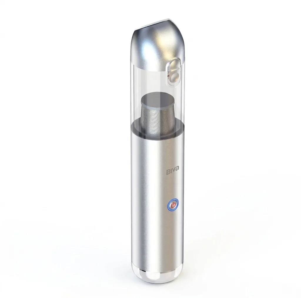 جارو شارژی خودرو بیوا مدل BVC-02s با توان مکش 120 AirWatt، باتری 2200mAh، ظرفیت مخزن 200ml، چراغ قوه و چراغ چشمک‌زن هشدار، شارژدهی سریع و طراحی جمع‌وجور مناسب تمیزکاری داخل خودرو و مبلمان