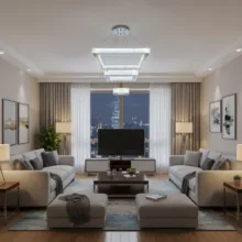 لوستر سه حلقه ژرفا مدل مدرن کد 503015