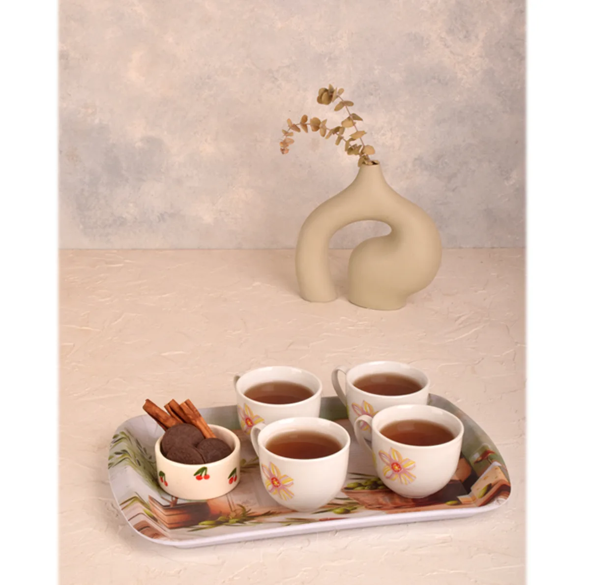 سینی دسته دار مهروز مدل A-1003 زیتون سایز 25×39 سانتی متر