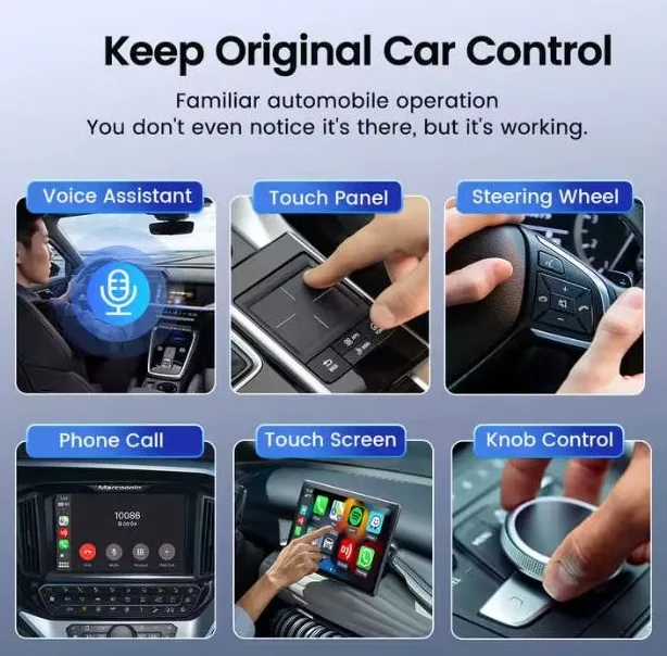 کارپلی و اندروید اتو مدل Wireless P9593 Carplay/Android Auto به همراه مبدل USB به USB-C