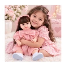 عروسک روسی طرح دختر نوزاد مدل 8887 ارتفاع 55 سانتی‌متر