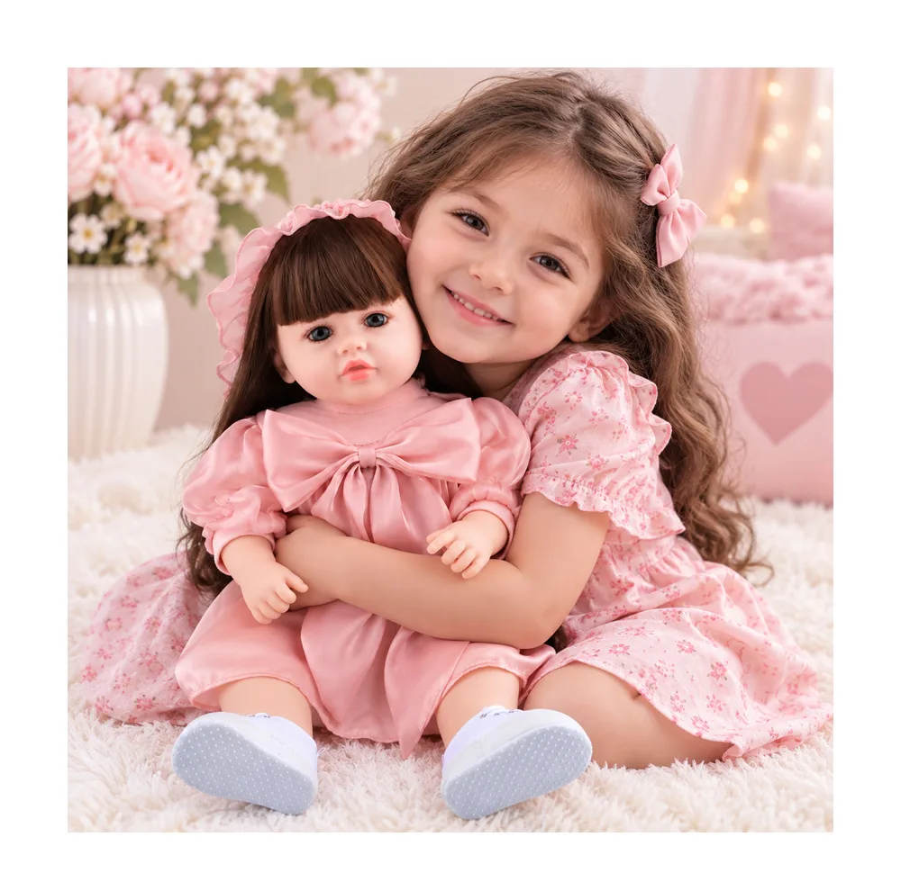 عروسک روسی طرح دختر نوزاد مدل 8887 ارتفاع 55 سانتی‌متر
