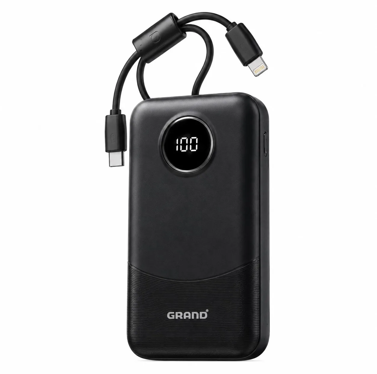 پاوربانک 22.5 وات گرند اسکای مدل GP - 216 با ظرفیت 20000 میلیآمپرساعت به همراه 2 کابل USB-C و کابل لایتنینگ