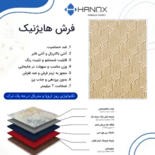 فرش ماشینی 1000 شانه هانوکس زمینه کرم - قهوه‌ای حاشیه کرم مدل مینیمال کد HANM.0024.1