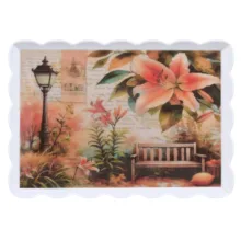 سینی بدون دسته مهروز مدل 6003 گل سایز 26×36 سانتی متر