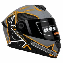 کلاه کاسکت فک متحرک عینک‌ دار ونوم مدل VN900 Graphite Orange کد 2331