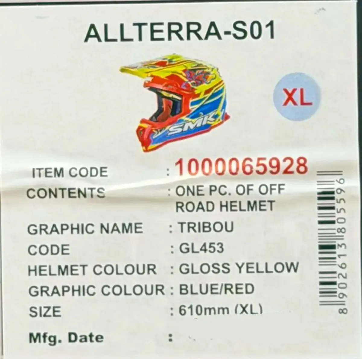 کلاه کاسکت اس ام کی کراس مدل Allterra-S01 طرح Tribou کد 2319