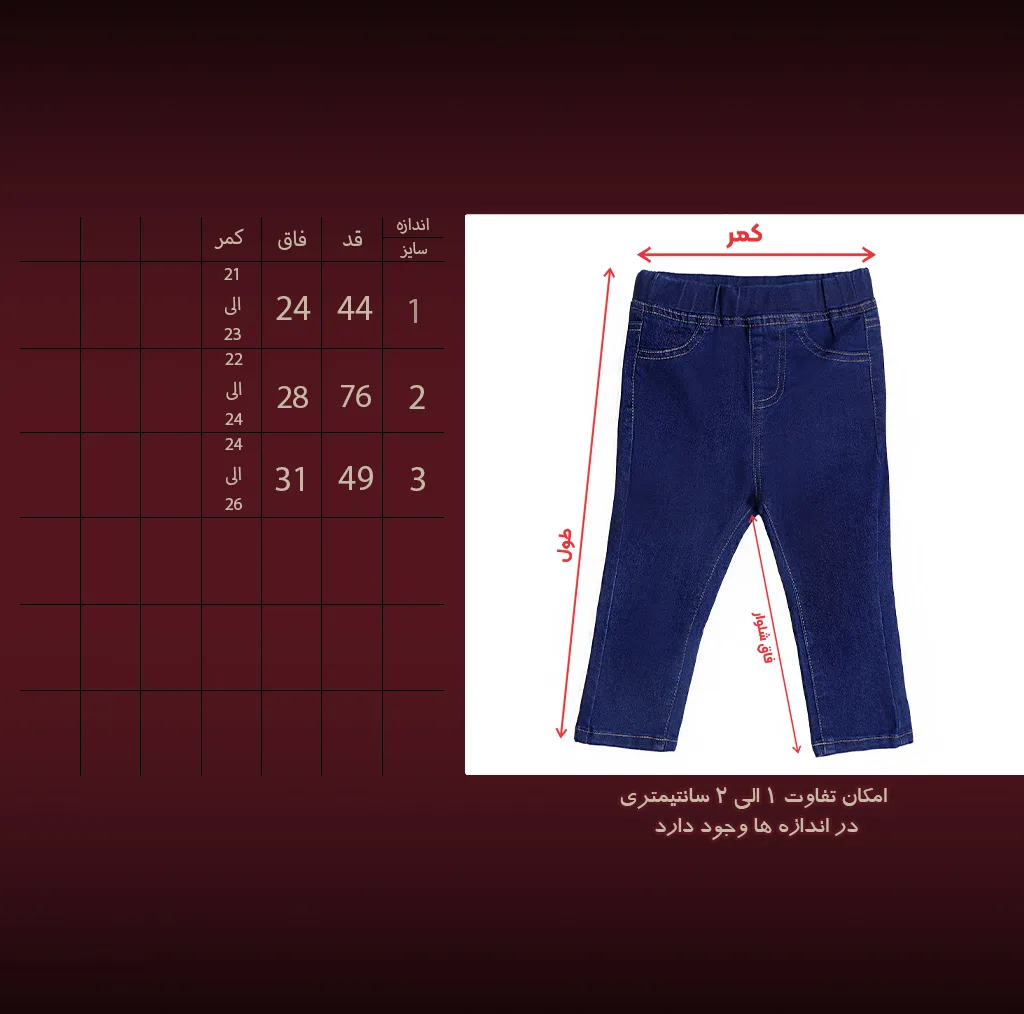 شلوار جین معمولی (regular fit) بچگانه مدل SH1105