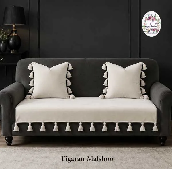 کوسن تیگران مفشوو مدل BIGMNL سایز 38×38 سانتی متر مجموعه 2 عددی به همراه شال مبل
