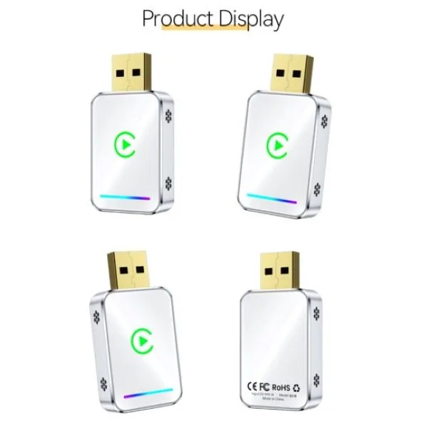 کارپلی و اندروید اتو مدل Wireless CarPlay/Android Auto Q1JS به همراه مبدل USB به USB-C