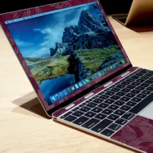 برچسب پوششی ماهوت طرح Red Wild-Flower مناسب برای لپ تاپ Macbook 12inch Retina