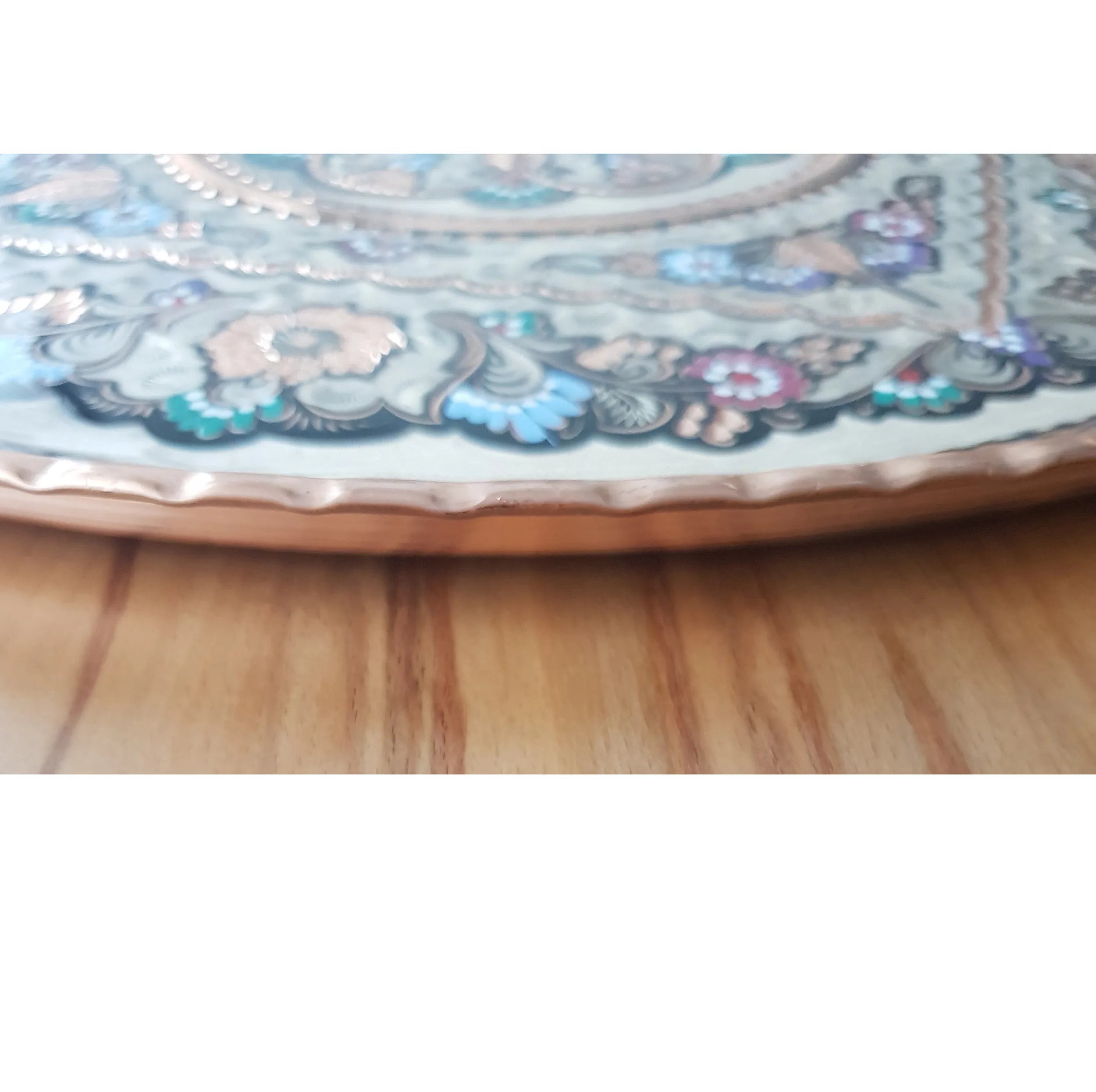 دیس مسی مدل میناکاری لب کنگره ای سیاه قلم کد 0186