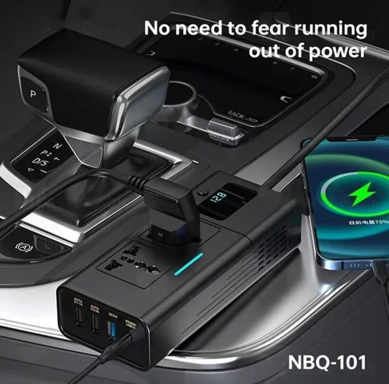 شارژر فندکی و اینورتر برق خودرو بیوا مدل NBQ 101