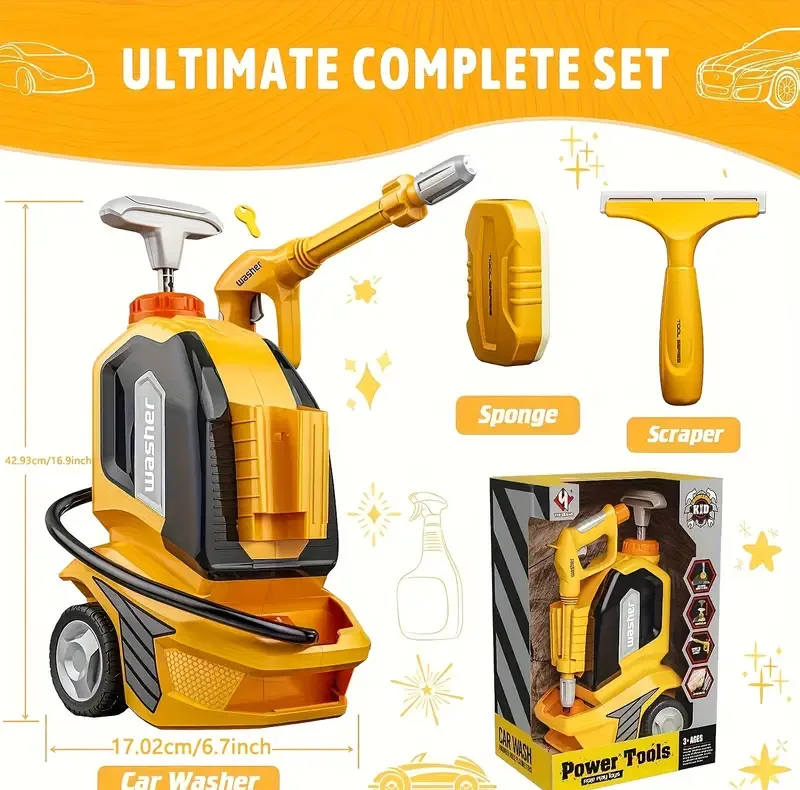 ست اسباب بازی مدل کارواش پمپی طرح power tool کد 017
